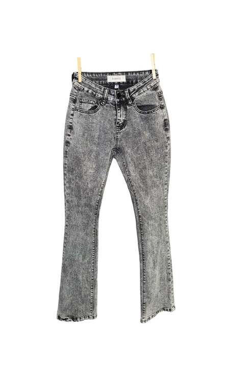 Bamboo Denim - Bamboo Women's Acid Wash Grey Bootcut Flare Jeans
